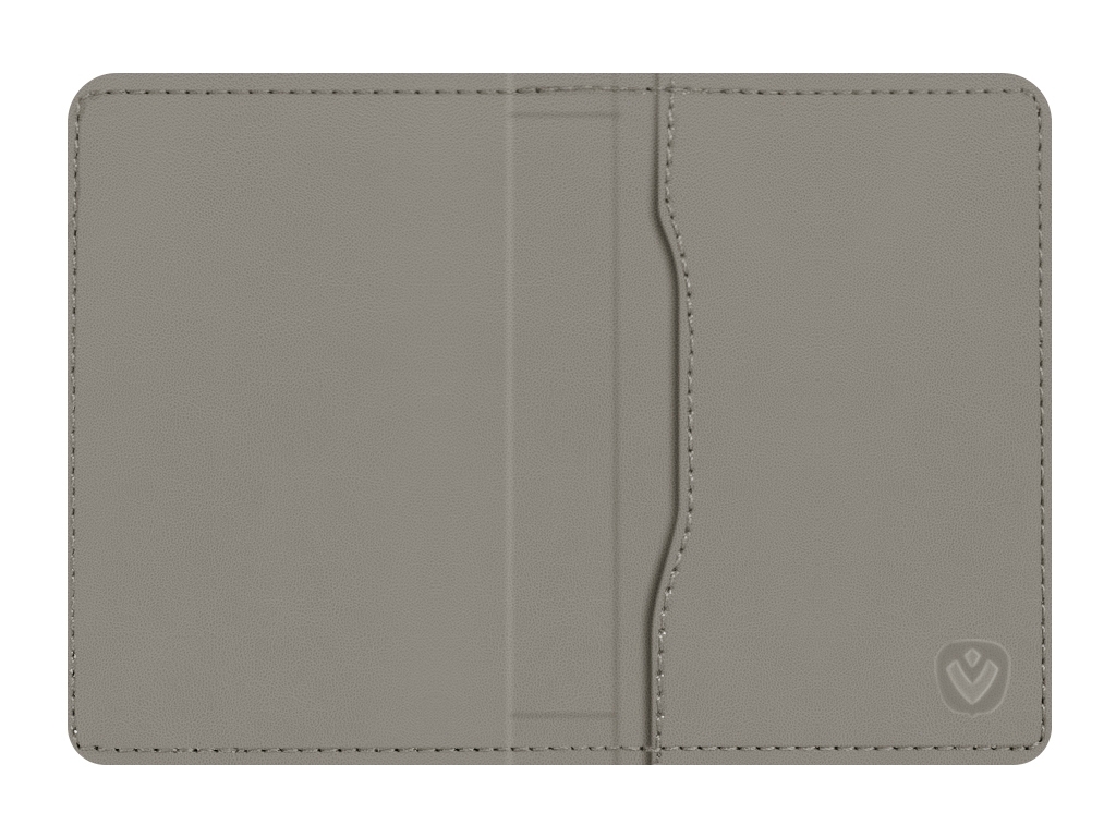 Valenta Leather Card Wallet Snap Grey