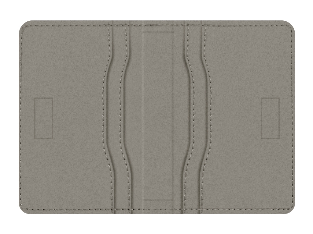 Valenta Leather Card Wallet Snap Grey