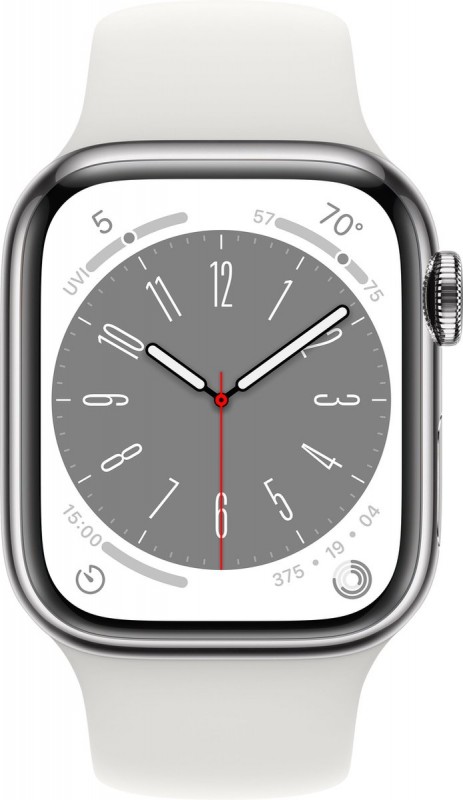 Apple Watch Series 8 - 4G - 41mm - Zilver Roestvrijstaal Zilver 41 mm