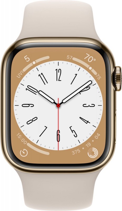 Apple Watch Series 8 - 4G - 45mm - Goud Roestvrijstaal Beige 45 mm